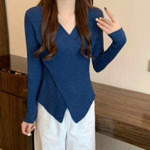 여자여자몰 부드러운재질 사선랩 섹시골지니트티 슬림핏 니트이너 휘뚜루마뚜루 착용 후기 | 사이즈/핏 총정리 - 상품 이미지 4
