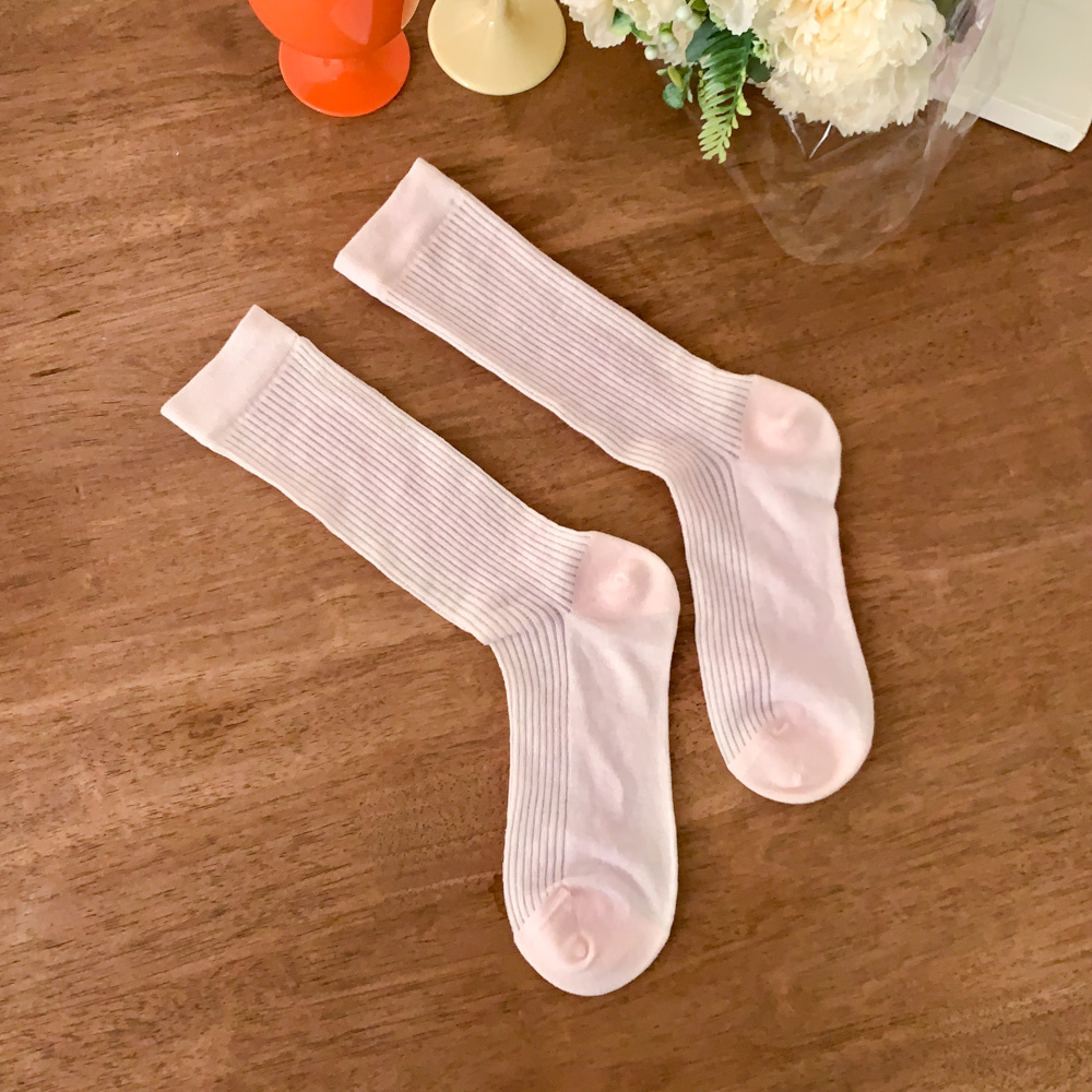 [봄신상/발레코어룩] 베이직 파스텔 쫀쫀 골지 가을 긴목 삭스 양말 6color 상세 이미지 45