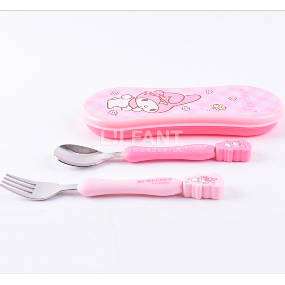 마이멜로디 스푼 포크 케이스 세트 어린이 유아 어린이집 유치원 아기 수저 - 상세 이미지 2