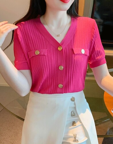 여자여자몰 후들찰랑 시원한 비비드컬러 반팔골지가디건 여름 활용도좋은 데일리가디건패션 이미지 2