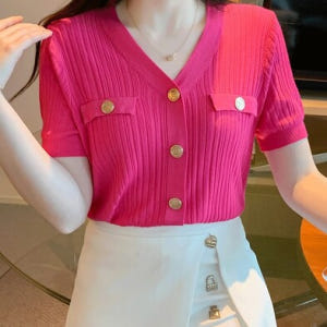 여자여자몰 후들찰랑 시원한 비비드컬러 반팔골지가디건 여름 활용도좋은 데일... 착용 후기 | 사이즈/핏 총정리 - 상품 이미지 2