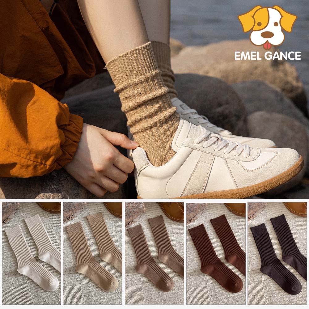 에멜강스 무압박 양말 D타입 5켤레 세트 니트 골지 무지 루즈삭스 고급 산모 임산부 양말