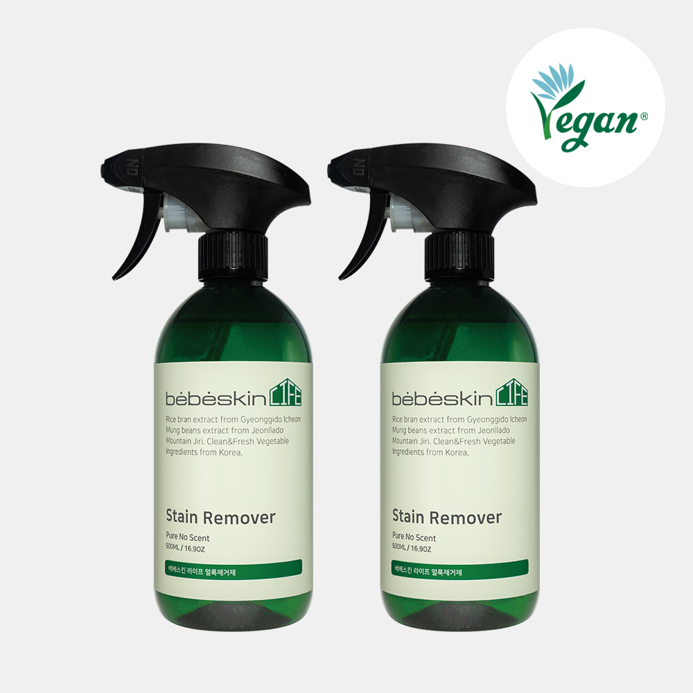 [비건 인증] 1+1 베베스킨 라이프 얼룩제거제 500ml (무향)  흰옷얼룩제거 커피얼룩제거 볼펜얼룩제거 흙먼지얼룩제거 - 상품 이미지