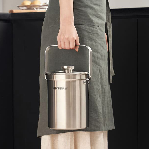 키친아트 스텐304 음식물쓰레기통 가정용 음쓰통 3L - 상세 이미지 4