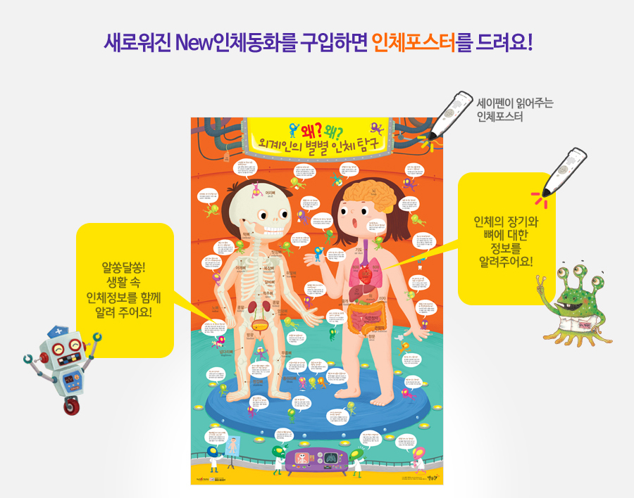 인체 그림책 유아전집 별똥별을 타고 온 외계인 이미지 3