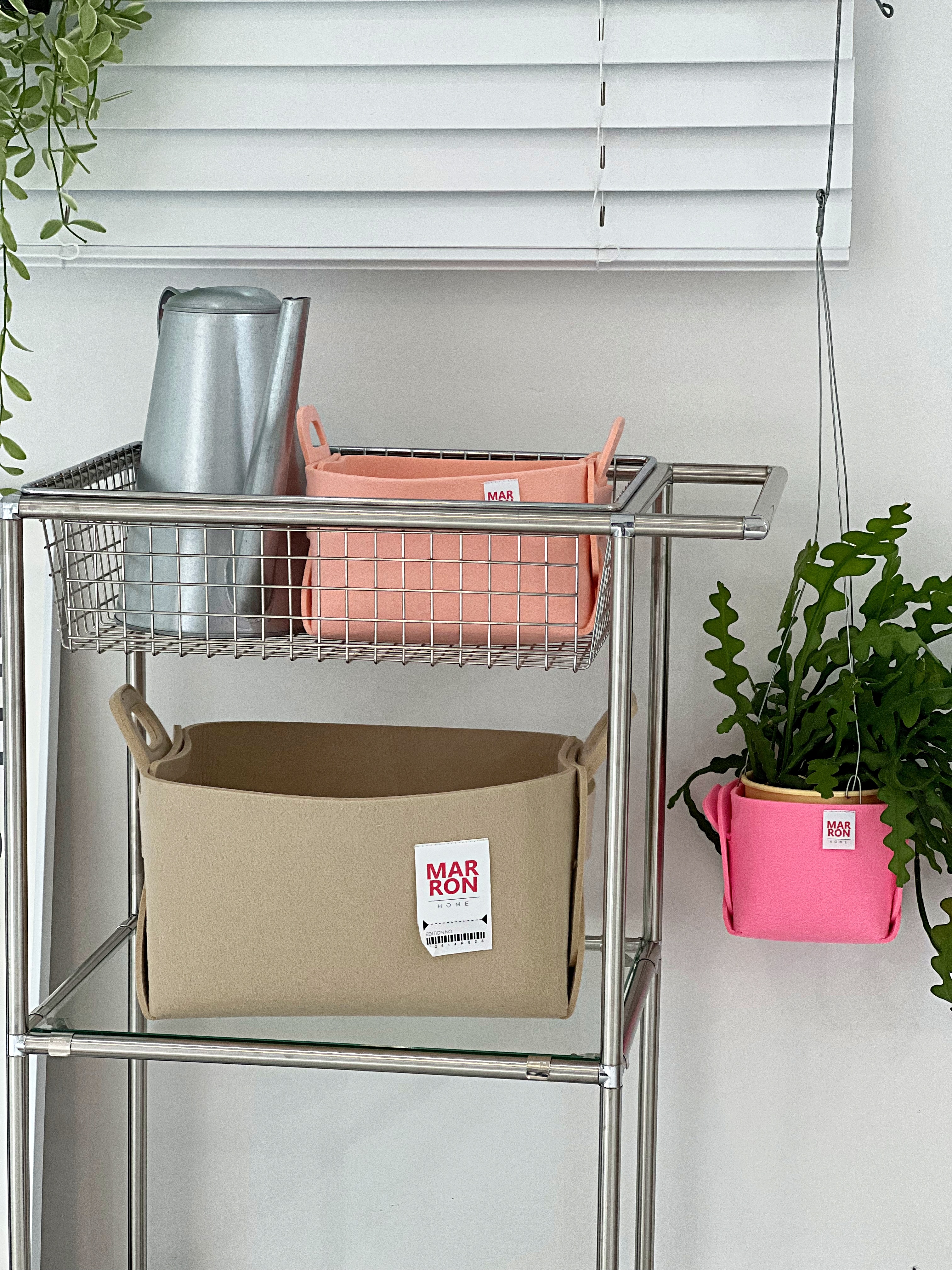 마롱즈 펠트 접이식 수납 바구니 / 장난감 바구니 / 패브릭 바구니 S