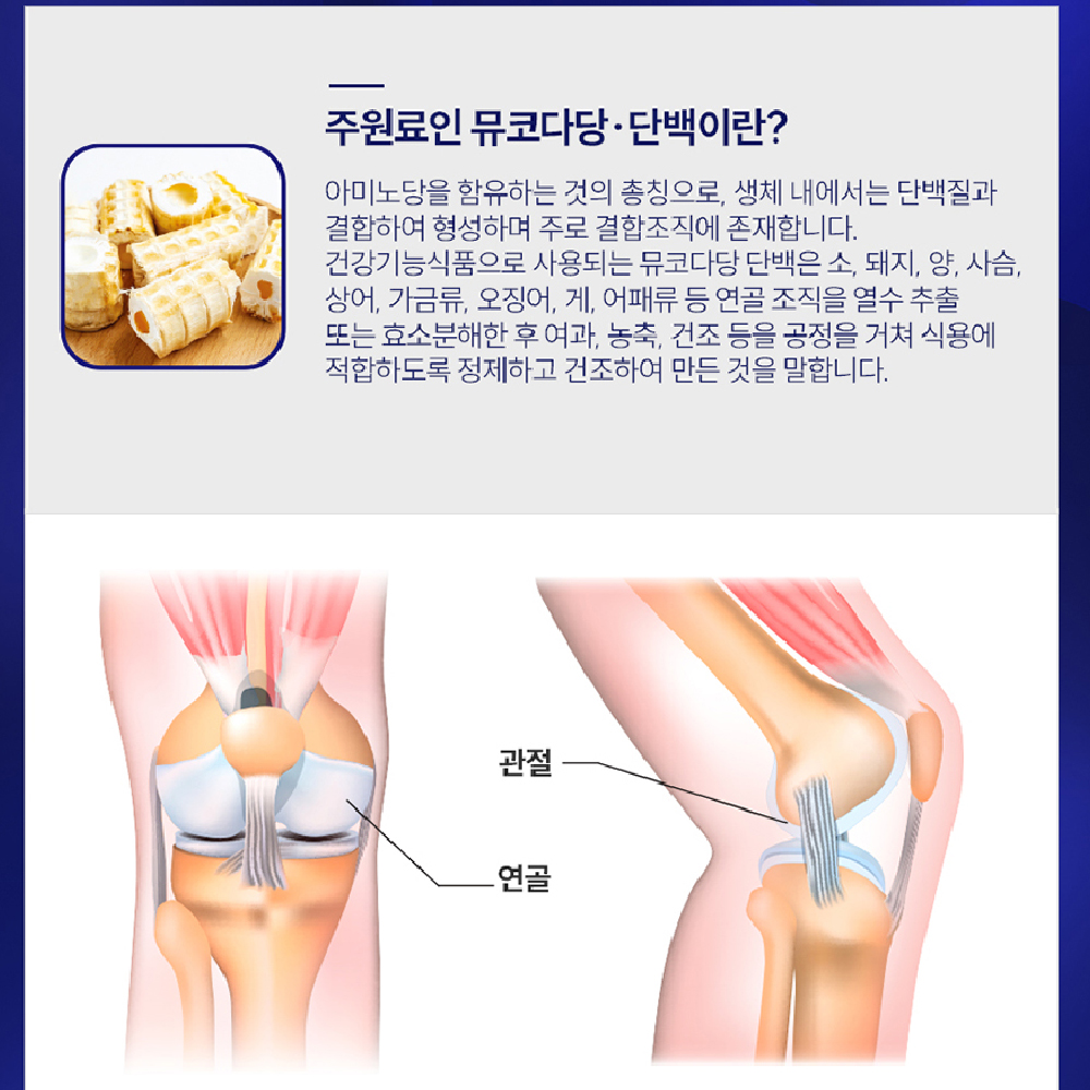 일양약품 관절 연골에존 뮤코다당 단백 콘드로이친 1200 MSM 보스웰리아 추출물 분말 영양제 60정 이미지 6