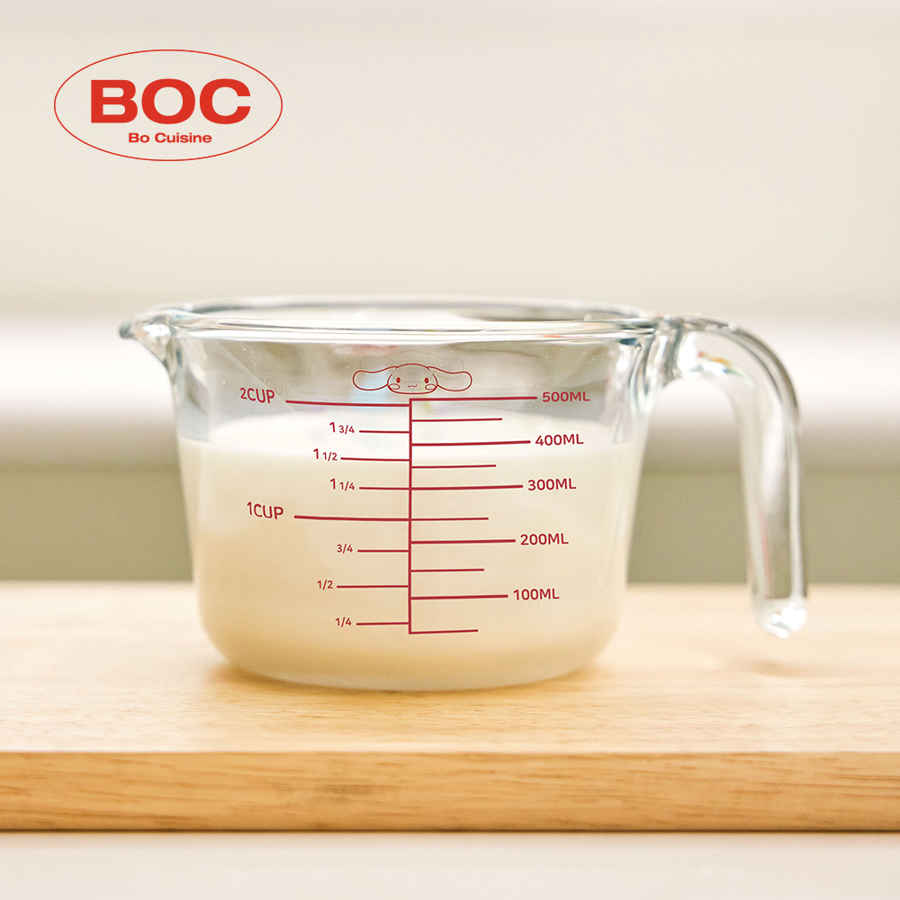 [보프렌즈] 산리오 내열유리 베이킹 오븐 눈금 계량컵 (500ml / 1000ml) - 상세 이미지 5