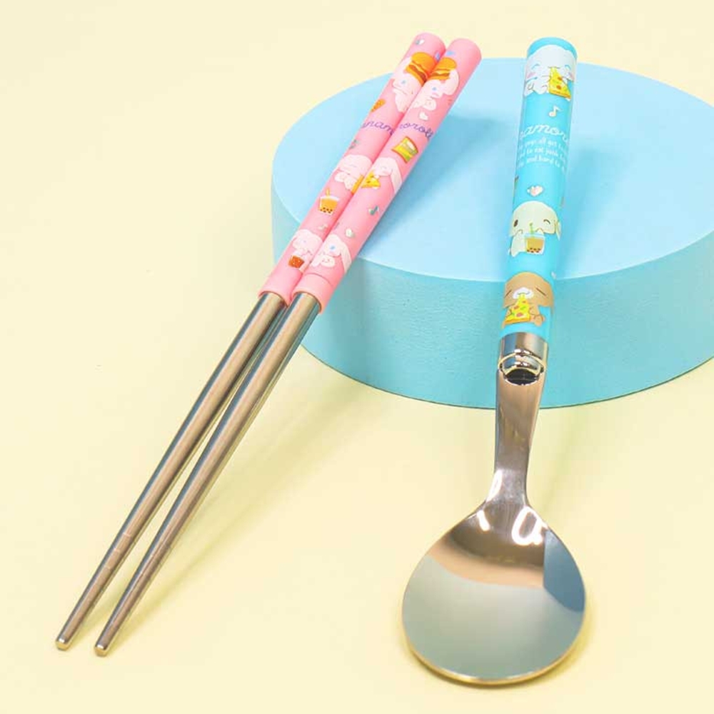 시나모롤 어린이 수저세트 아동 젓가락 도시락수저통 - 상품 이미지