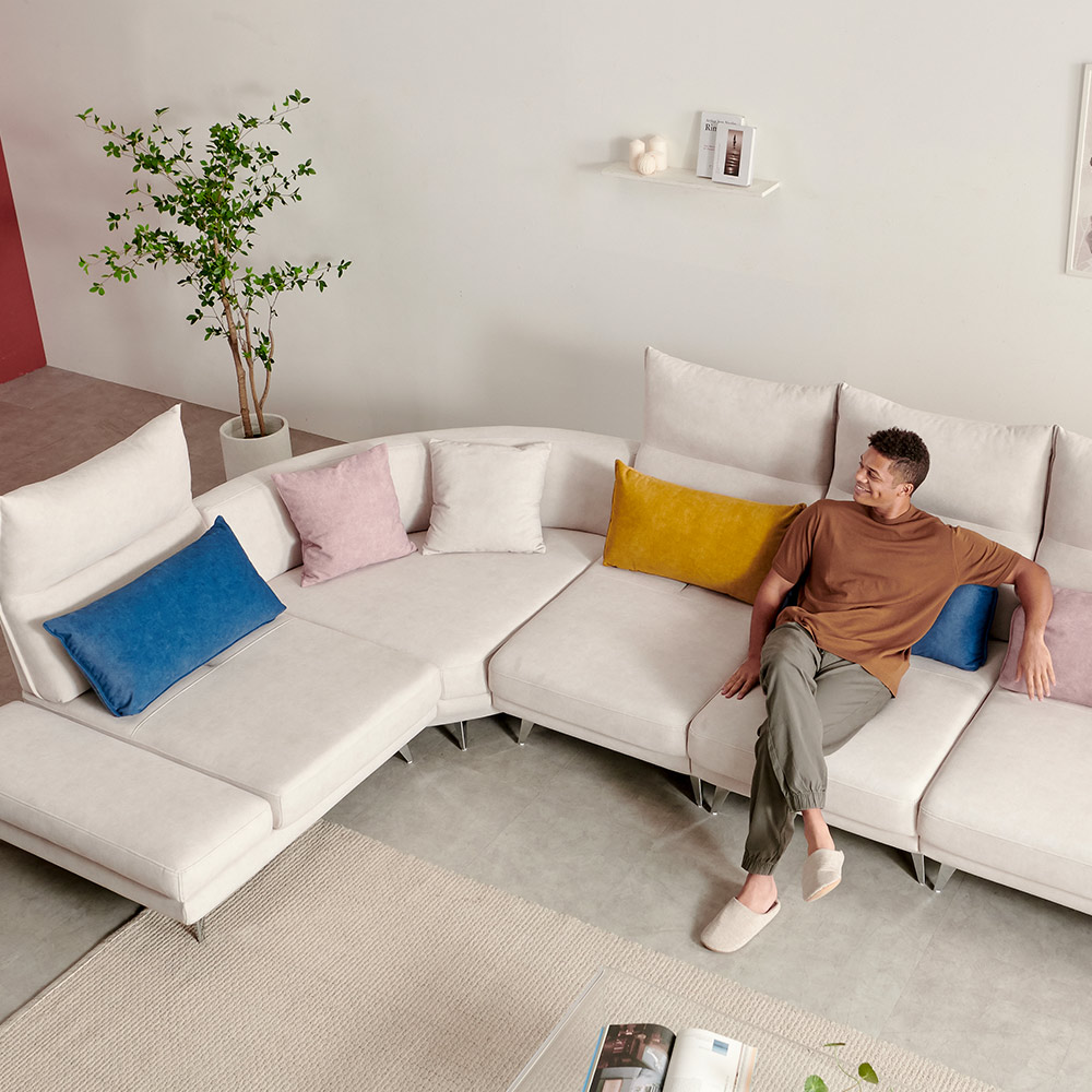 모던홈즈 우노 코너 스윙 기능성 패브릭소파 4인 코너형 소파