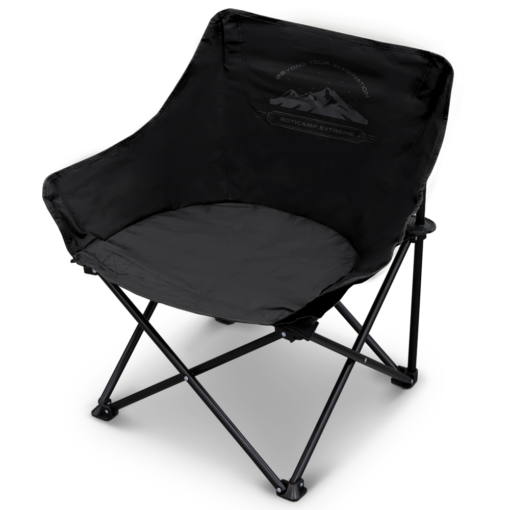 로티캠프 캠핑 의자 릴렉스 체어 경량 휴대용 등받이 접이식 로우 EWC 블랙