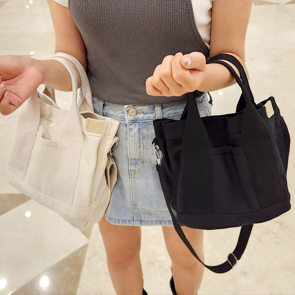 여성 크로스백 미니 캔버스 에코백 가방