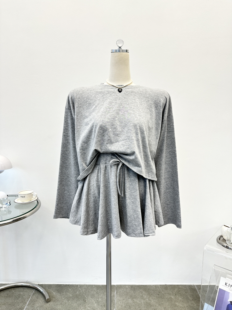 크롭 백튤립 랩 치마바지 트레이닝세트