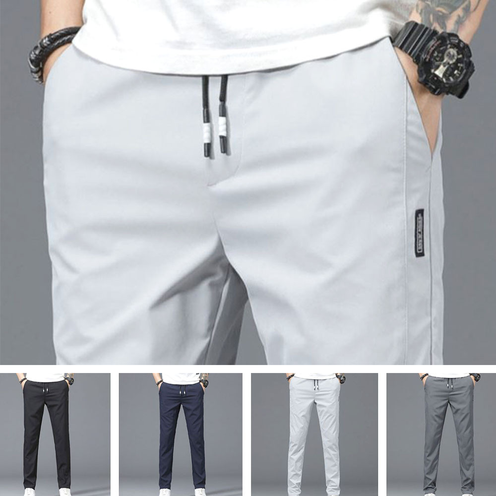 남성 기모 일자바지 따뜻한 남자 겨울 허리밴딩 보온 팬츠 - 상품 이미지