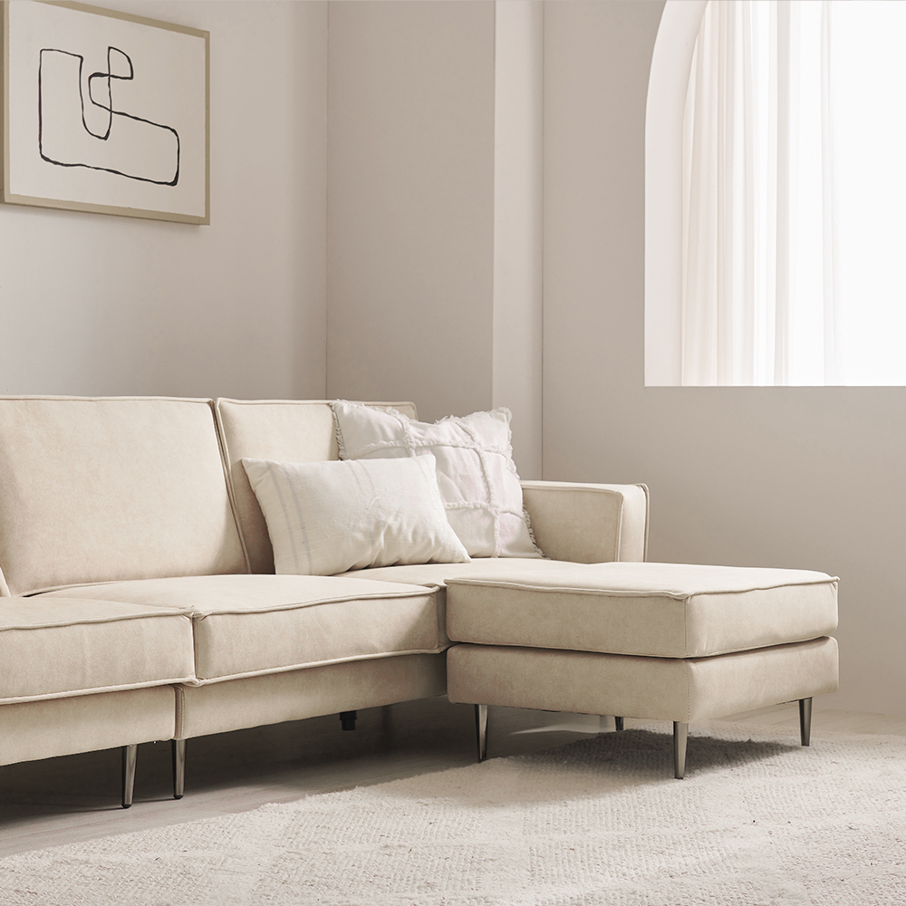 장인가구 데이먼스 4인용 기능성 아쿠아텍스 이지클린 패브릭 소파