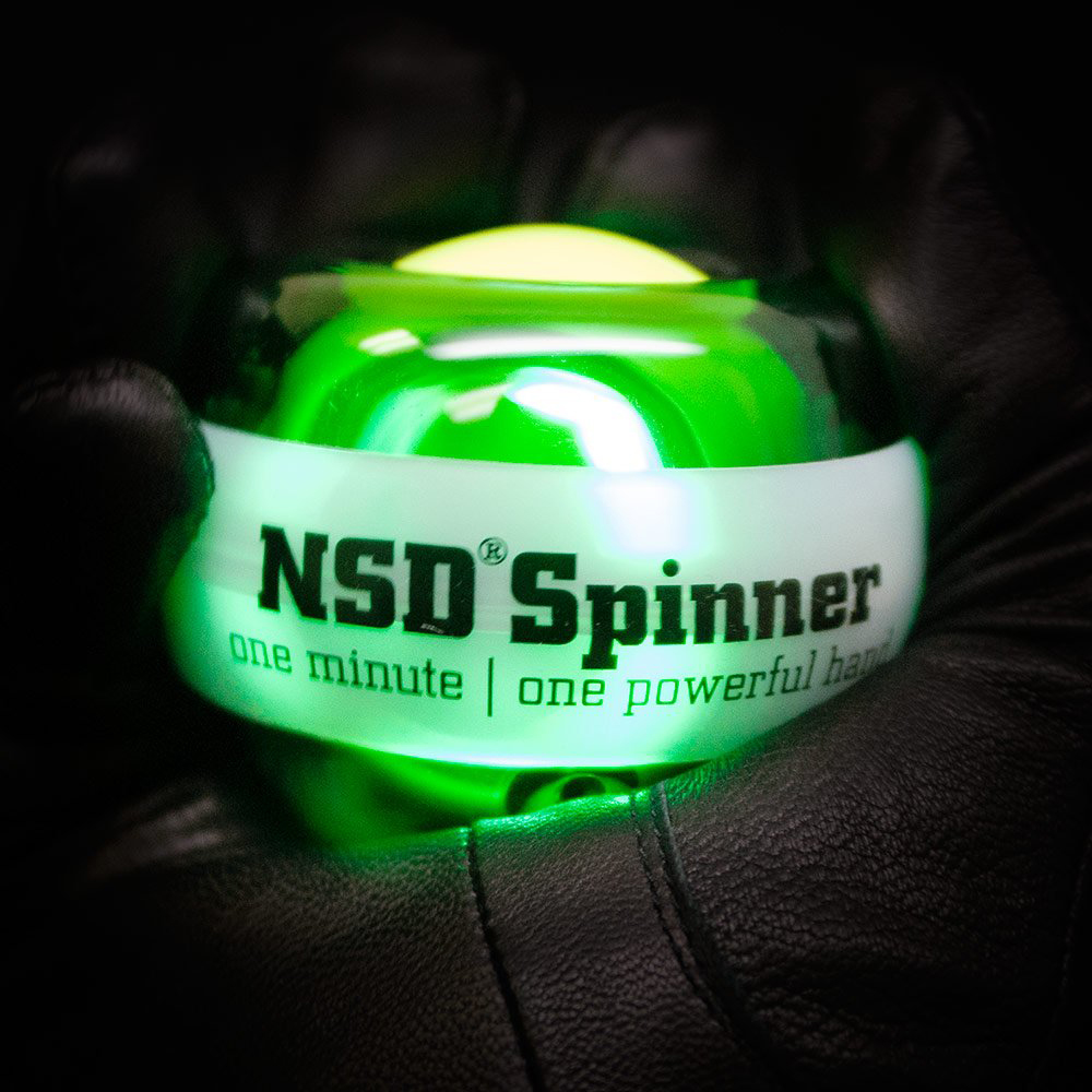 NSD스피너 라이트 그린 자가발전 LED 발광 손목 터널증후군 손가락운동 자이로볼 팔꿈치 - 상품 이미지