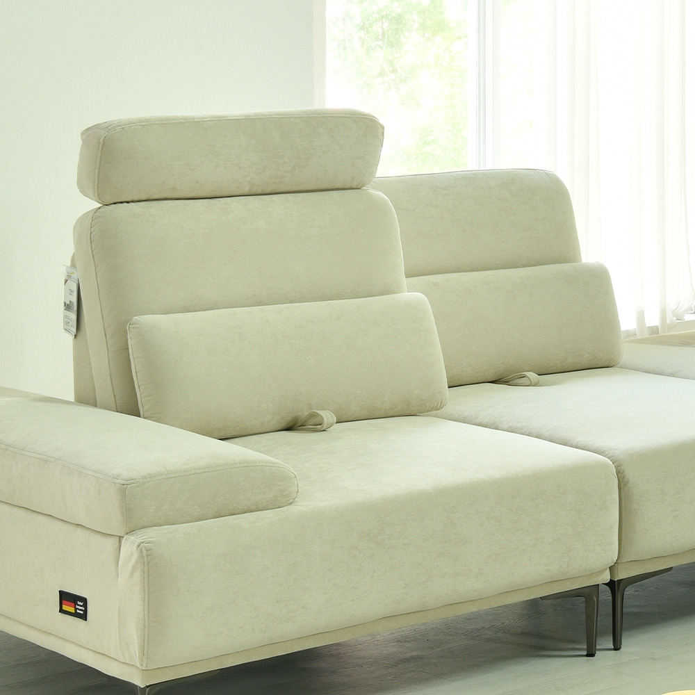 스코나 레아모 타이보 아쿠아텍스 패브릭 스윙 소파 스툴미포함, 연그레이, 코너 5인용