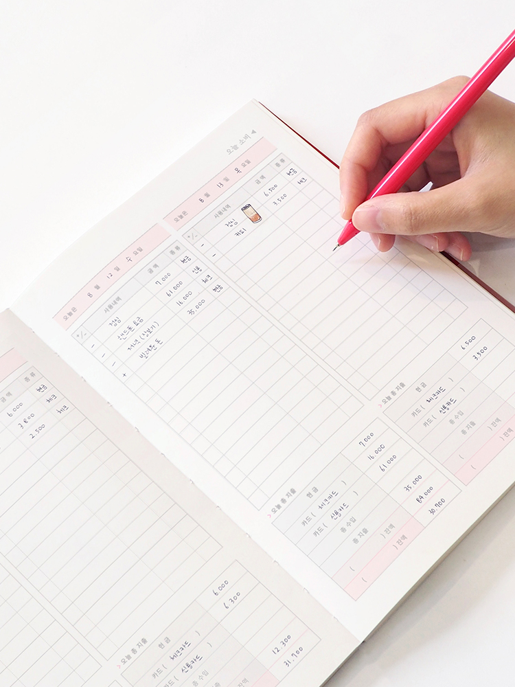 리훈 오늘쓰임 반년 신혼부부 가계부 다이어리 캐시북 용돈기입장 모눈