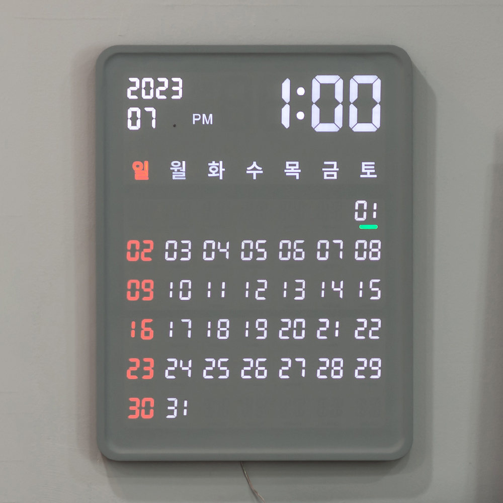 플라이토 와이파이 LED 벽시계 디지털 전자 달력 인테리어 무소음 벽걸이시계 선물 홀릭