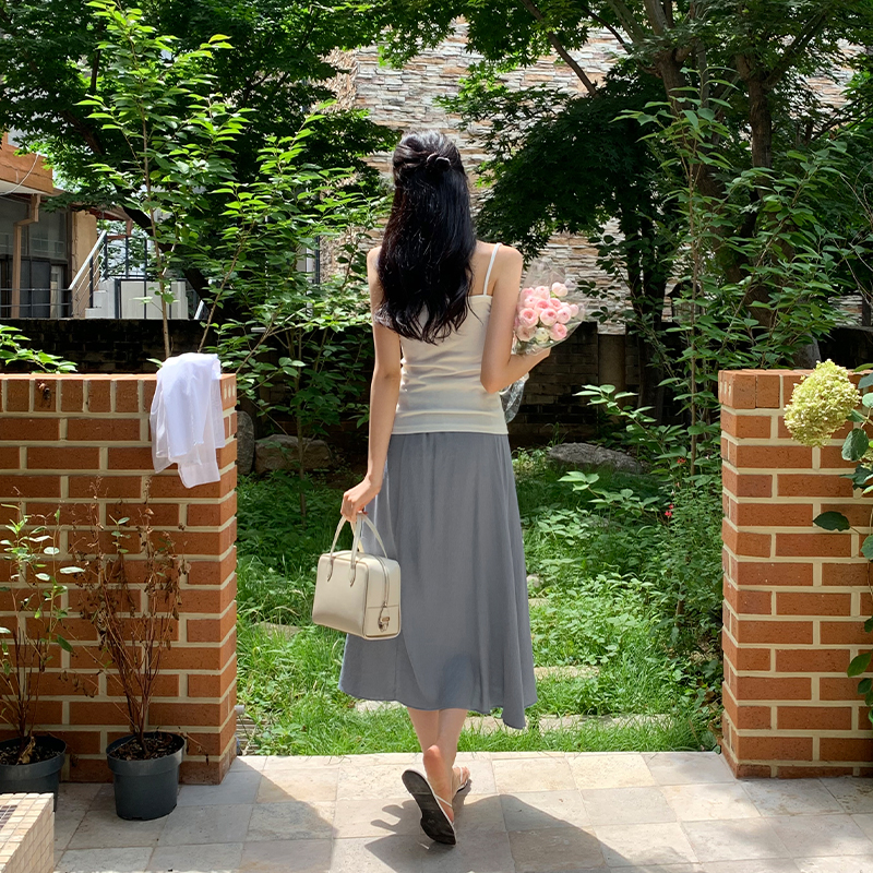 [투데이Pick]  뒷밴딩 플레어 롱 스커트 sk6509 이미지 4