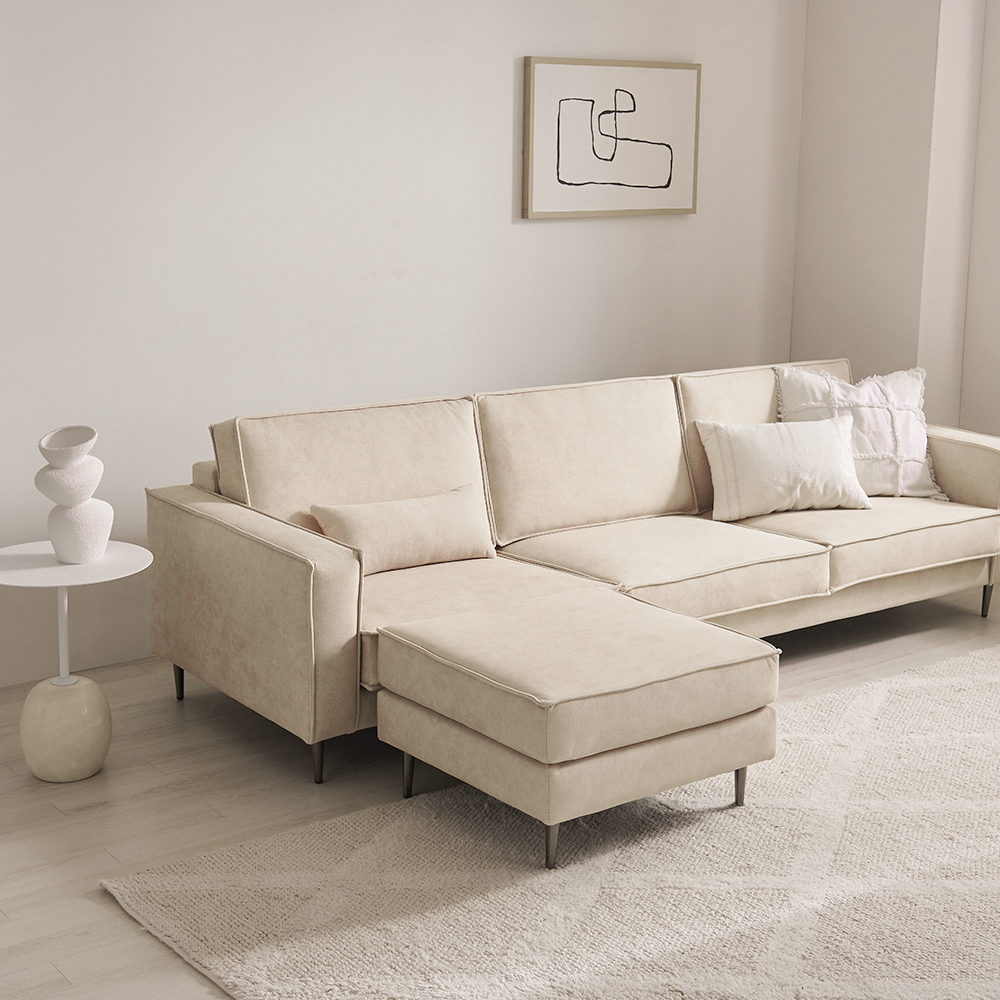 장인가구 데이먼스 4인용 기능성 아쿠아텍스 이지클린 패브릭 소파