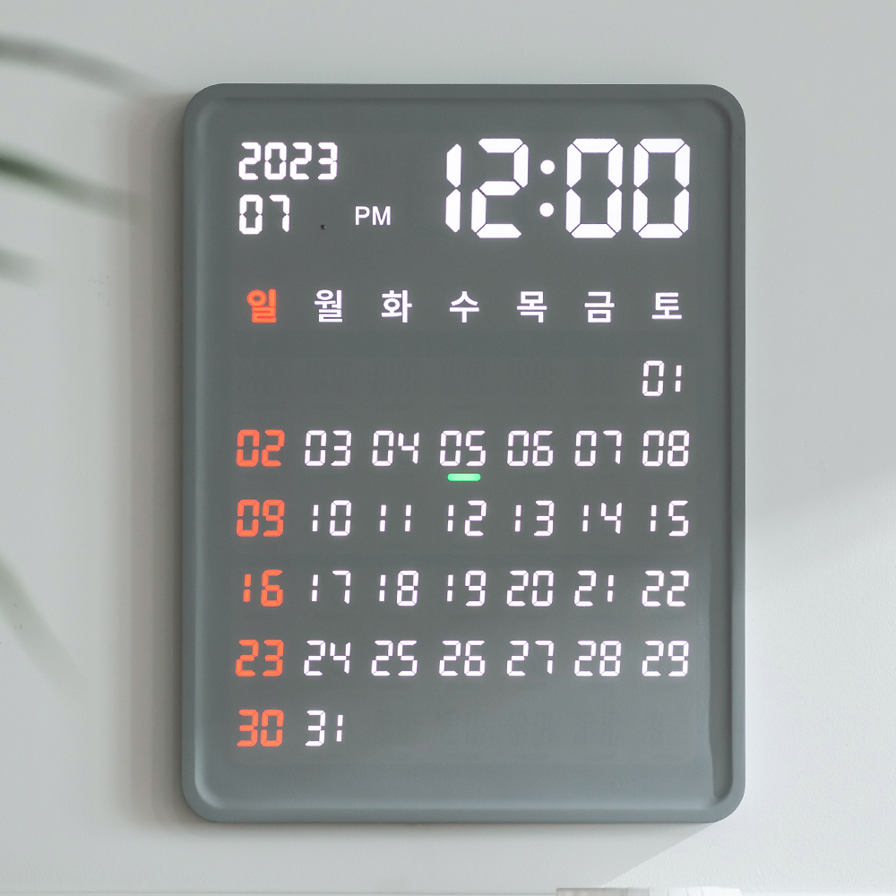 플라이토 와이파이 LED 벽시계 디지털 전자 달력 인테리어 무소음 벽걸이시계 선물 홀릭