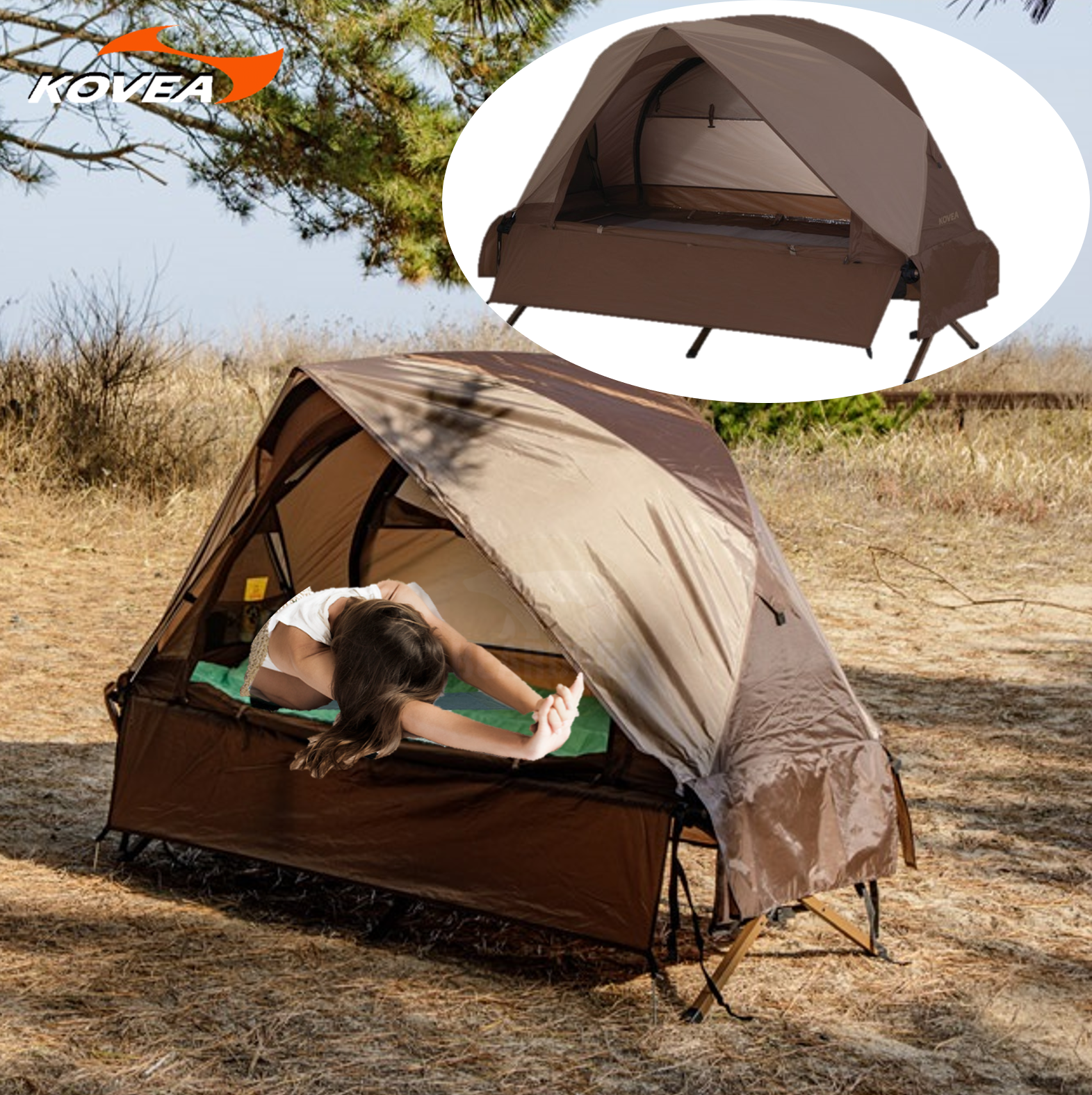 코베아 코트 텐트 BR 고동 와우 백패킹 야전 침대 호환