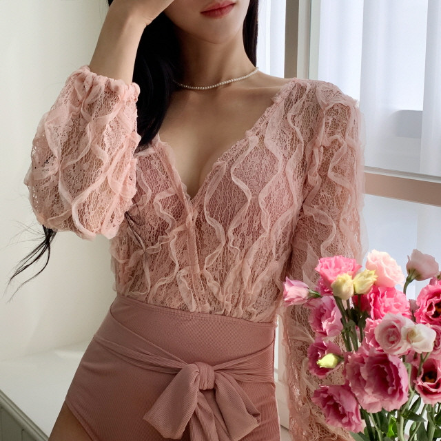 ❤️당일출고/원가이하세일❤️ 모노키니 비키니 원피스 치마 플레어 체형커버 커버업 래쉬가드 휴양지 호캉스 바다 여름 휴가 해외여행 수영복 상세 이미지 547