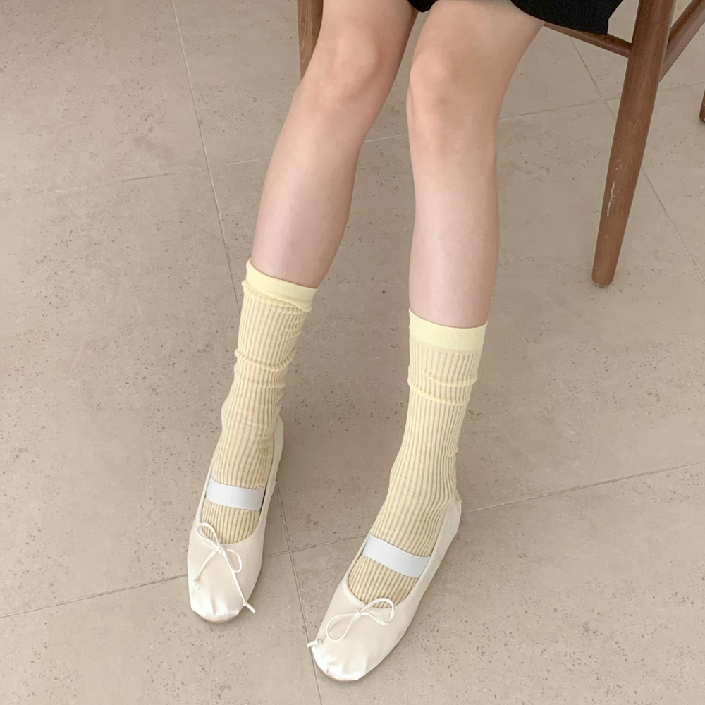 [봄신상/발레코어룩] 베이직 파스텔 쫀쫀 골지 가을 긴목 삭스 양말 6color 상세 이미지 20