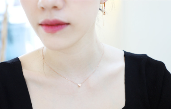 세레스 14k 목걸이 여자 하트 심플 목걸이 일체형 금 18k 목걸이 이미지 7