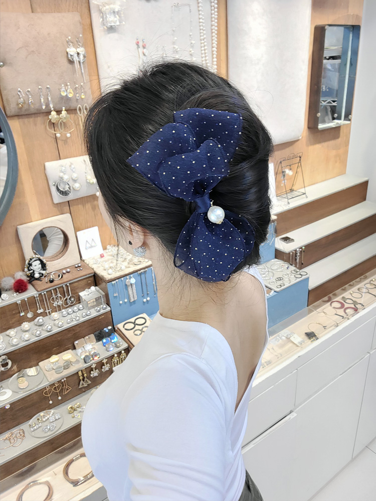 루루핀 골드 도트 3중 중앙 진주 포인트 한복 올림머리  빗핀 - 상품 이미지