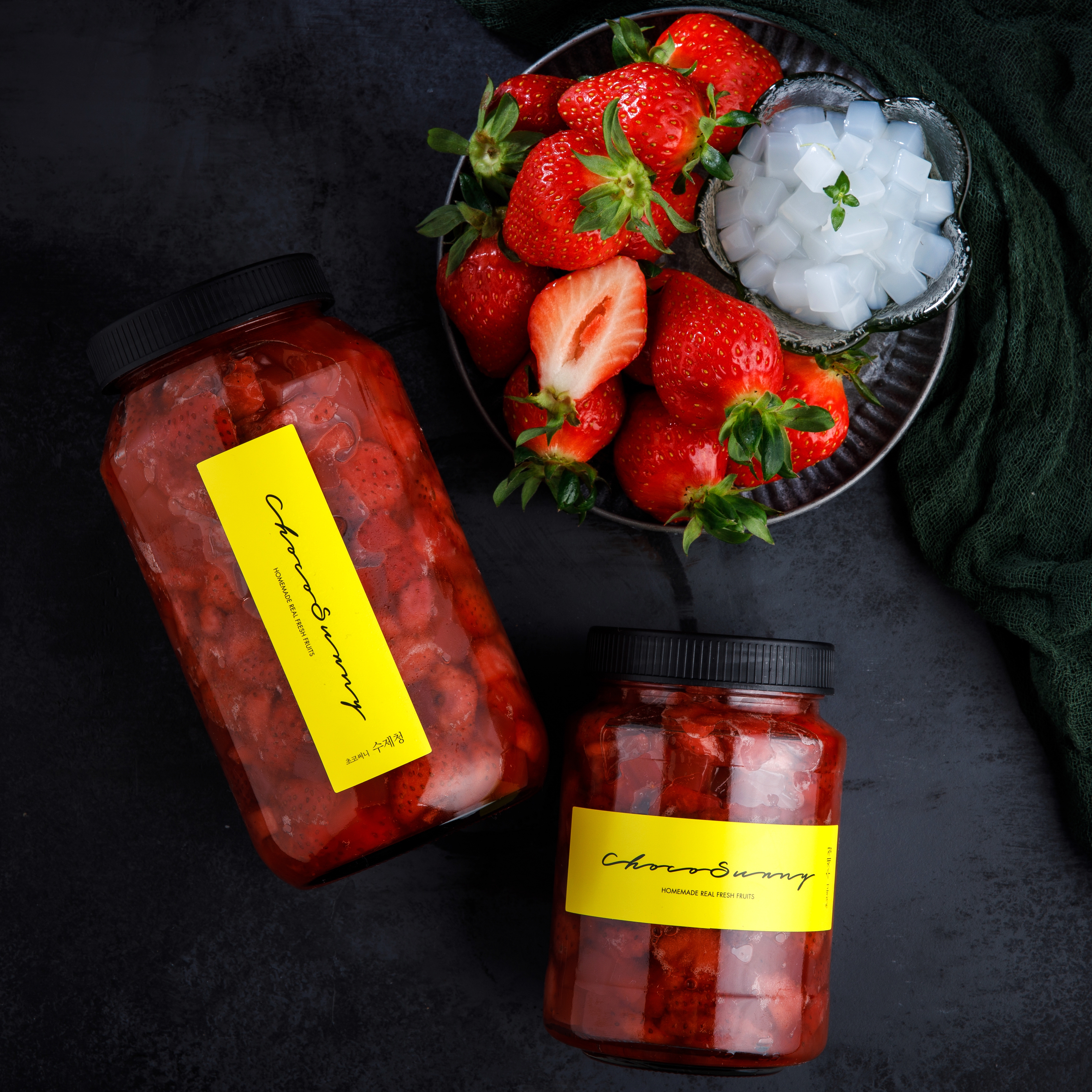 [딸기가득 딸기청] 수제청 대용량 과일청500g 홈카페 우유라떼요거트 답례품 차 선물세트 - 상세 이미지 5