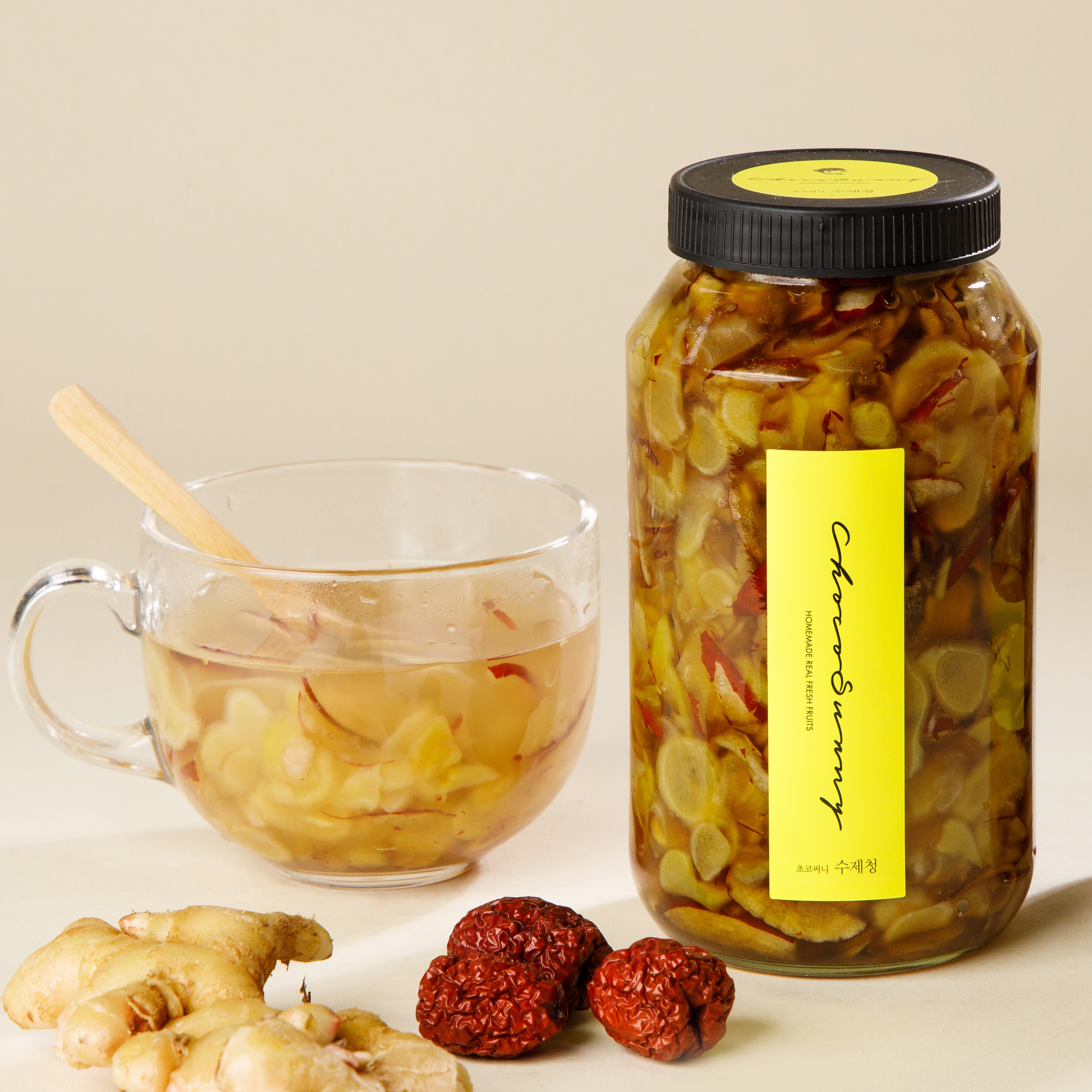 [대추생강청] 과일 수제청 수제 과일청500g 카페 감기예방 답례품 추석명절 차 선물세트