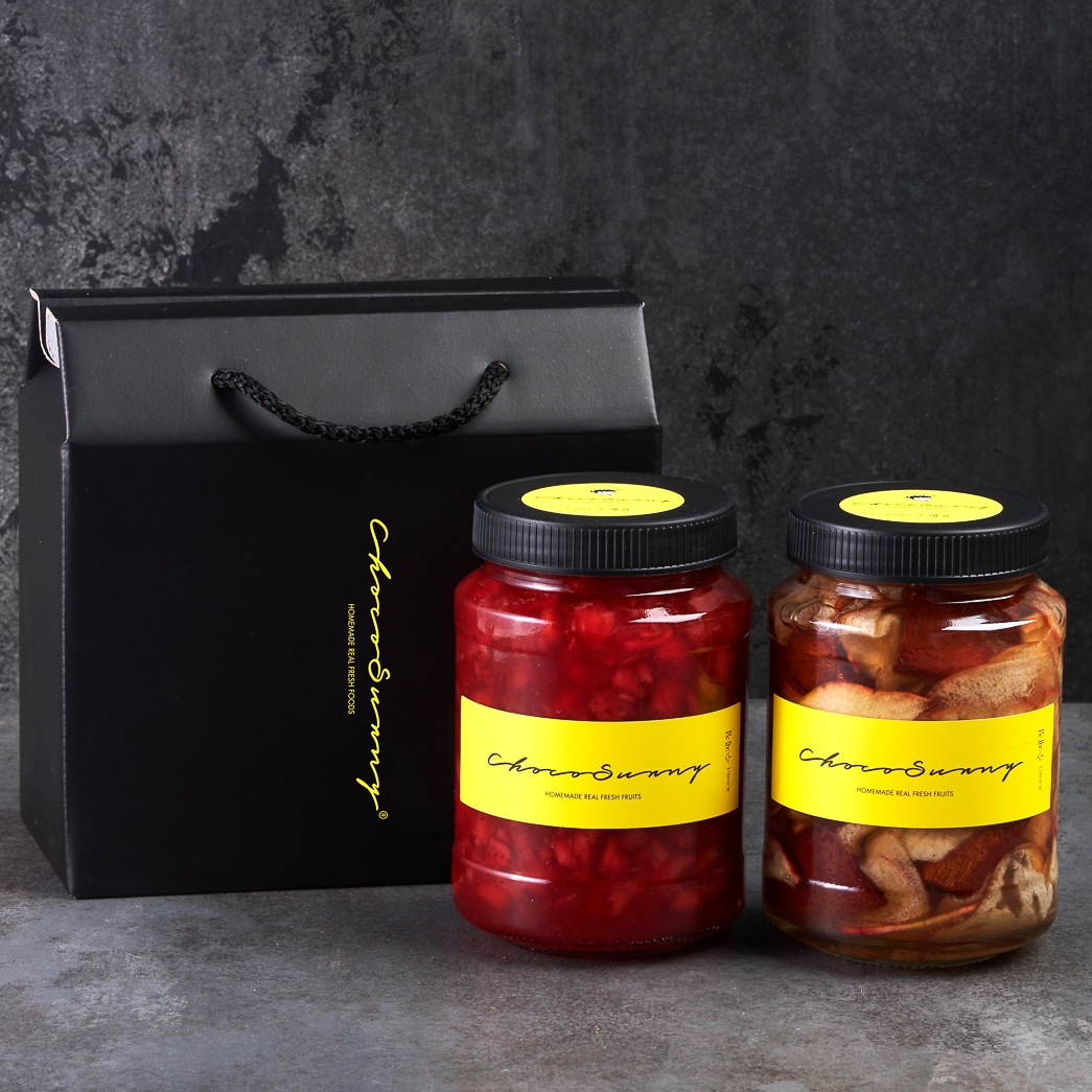 [애플시나몬청+딸기청] 수제 과일청 500g 2병 부모님 선생님 명절 차 선물세트 답례품 - 상세 이미지 3