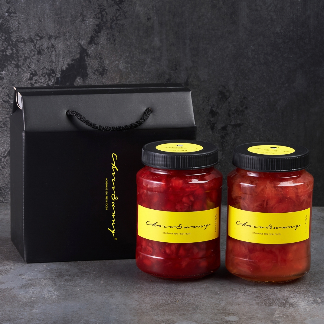 [딸기청+자몽청] 수제 과일청500g 2병 부모님 선생님 추석명절 차 선물세트 답례품 - 상세 이미지 3
