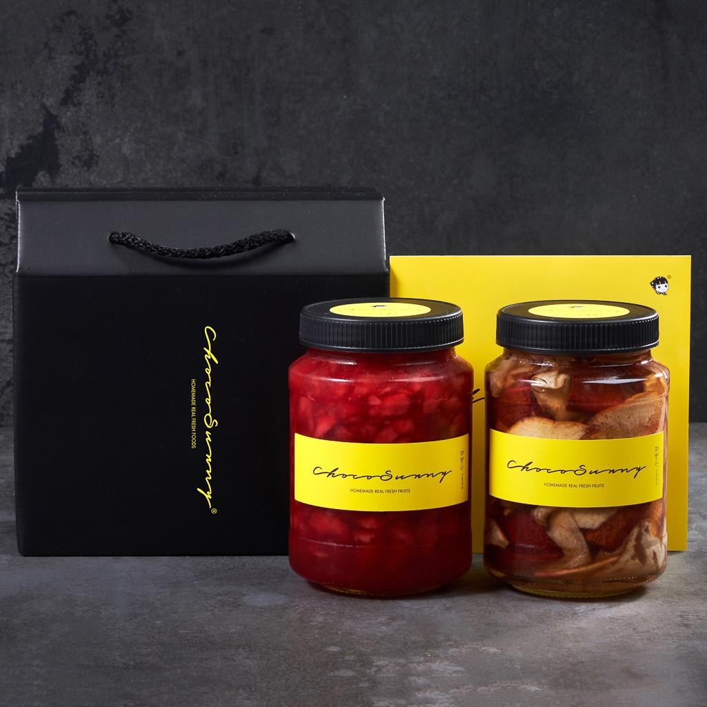 [애플시나몬청+딸기청] 수제 과일청 500g 2병 부모님 선생님 명절 차 선물세트 답례품 - 상세 이미지 2