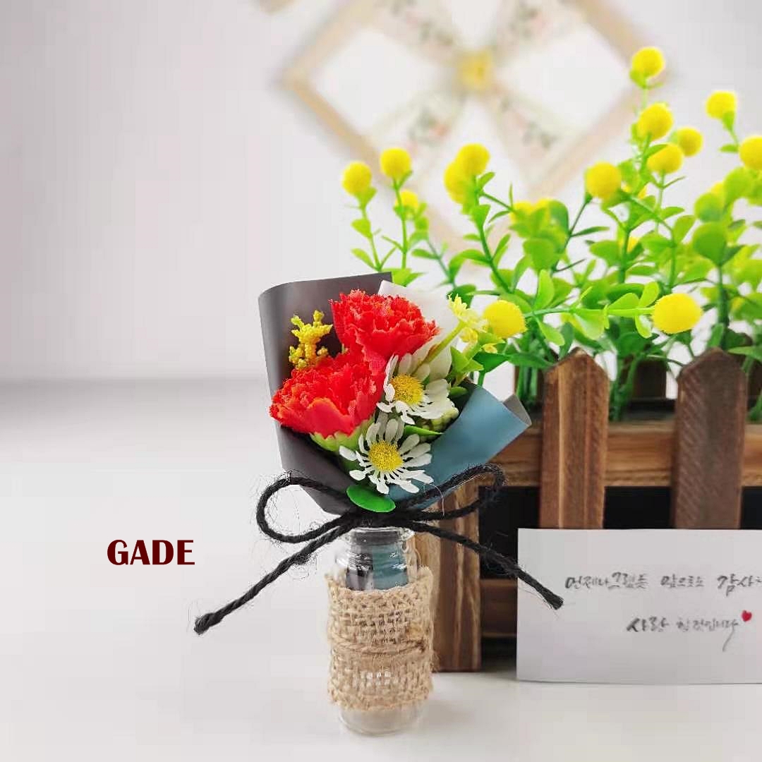 가더GADE 6J 납골당꾸미기 납골당꽃장식 유리화병 미니꽃다발 카네이션 조화 꽃 - 상세 이미지 3