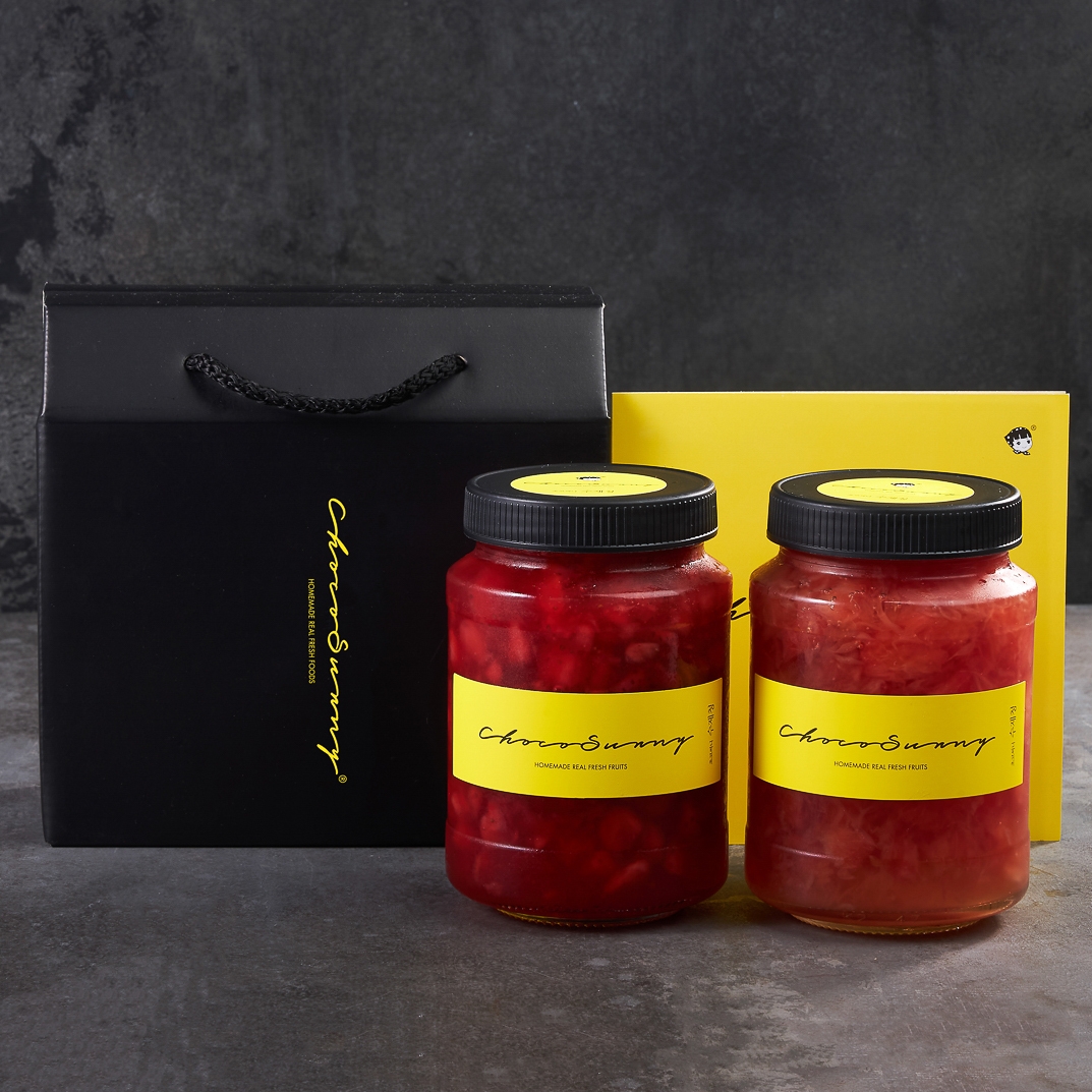 [딸기청+자몽청] 수제 과일청500g 2병 부모님 선생님 추석명절 차 선물세트 답례품 - 상세 이미지 2