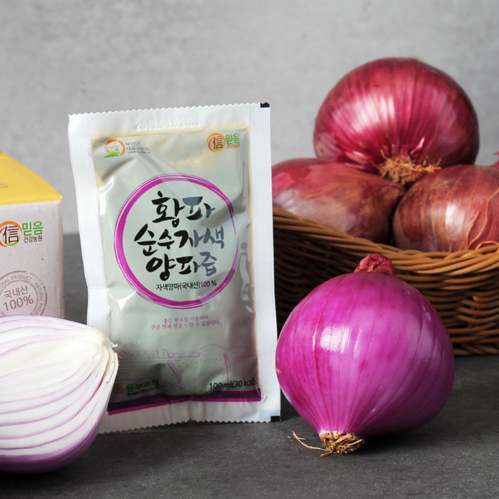 (25년 햇양파즙 예약 판매) 무안 적양파즙 적색양파즙 60팩 빨간양파즙 - 상품 이미지