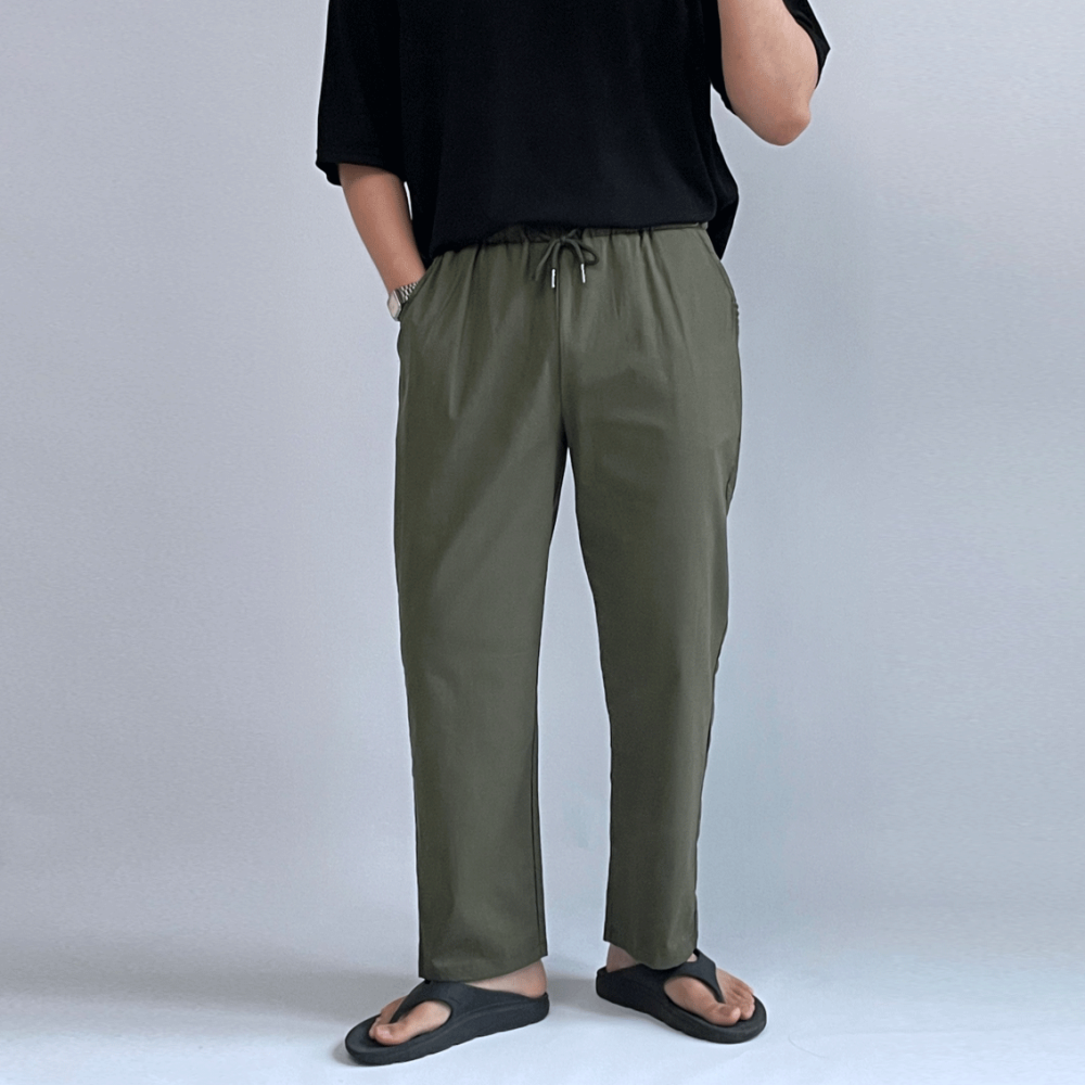 1+1 남자린넨슬랙스 남자마바지 남성냉장고바지 이미지 3