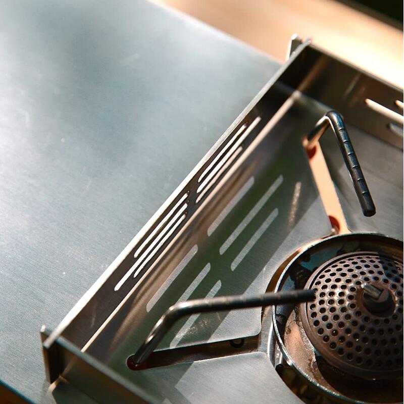 캠핑문 솔로 키친 소토 바람막이 차열 스텐 테이블 SK-310-CP