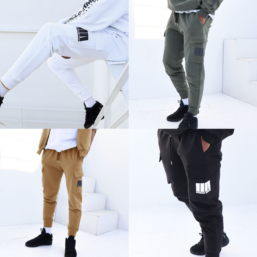 XL-2XL 남성 카고 바지 봄 가을 겨울 남자 조거 밴딩 츄리닝 머슬핏 팬츠 긴바지 이미지 1