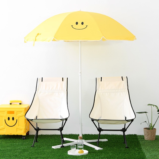 ROMIL 스마일 파라솔 + 캠폴 캠핑 접이식안락의자 세트 (+전용가방 포함)