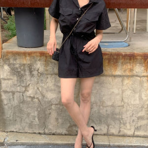 프라이데이 여름 반팔 바스락 카라 양 포켓 허리 스트링 와이드 반바지 점... 착용 후기 | 사이즈/핏 총정리 - 상품 이미지 2