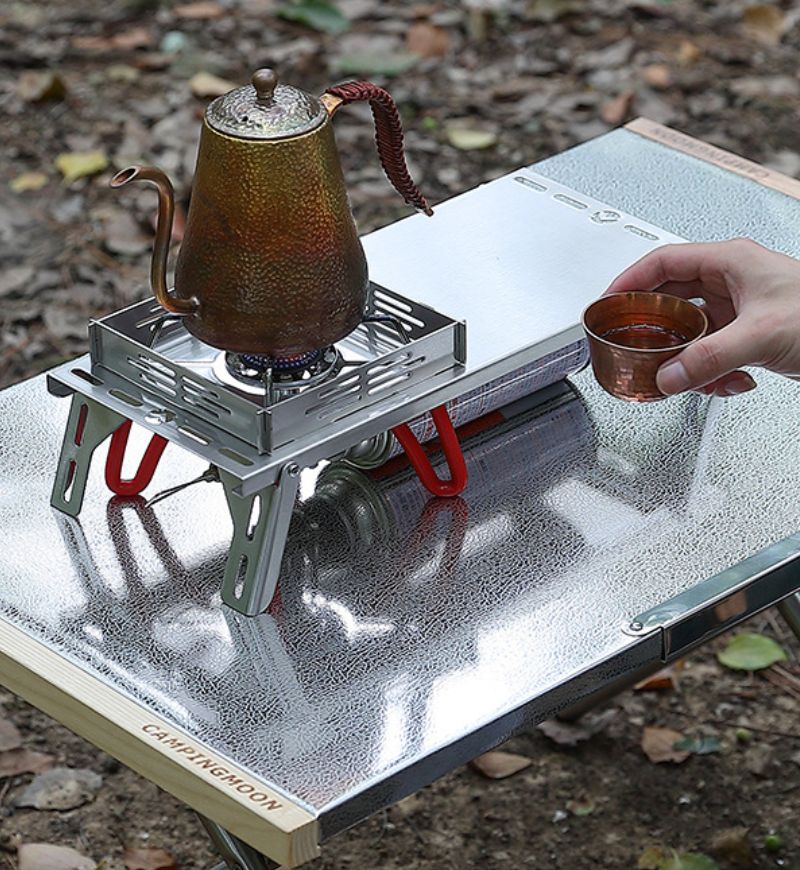 캠핑문 솔로 키친 소토 바람막이 차열 스텐 테이블 SK-310-CP