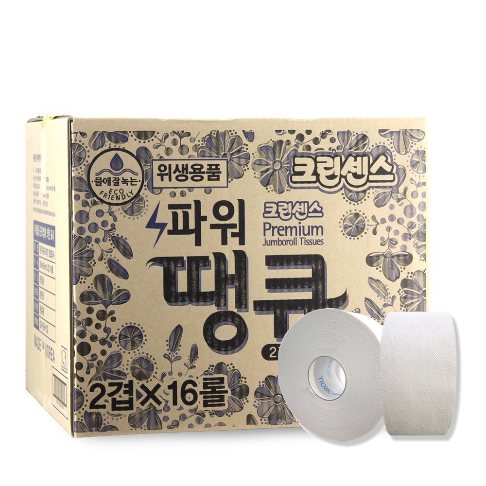 크린센스 파워 땡큐 엠보싱 점보롤 (2겹)x16롤 : 참사랑