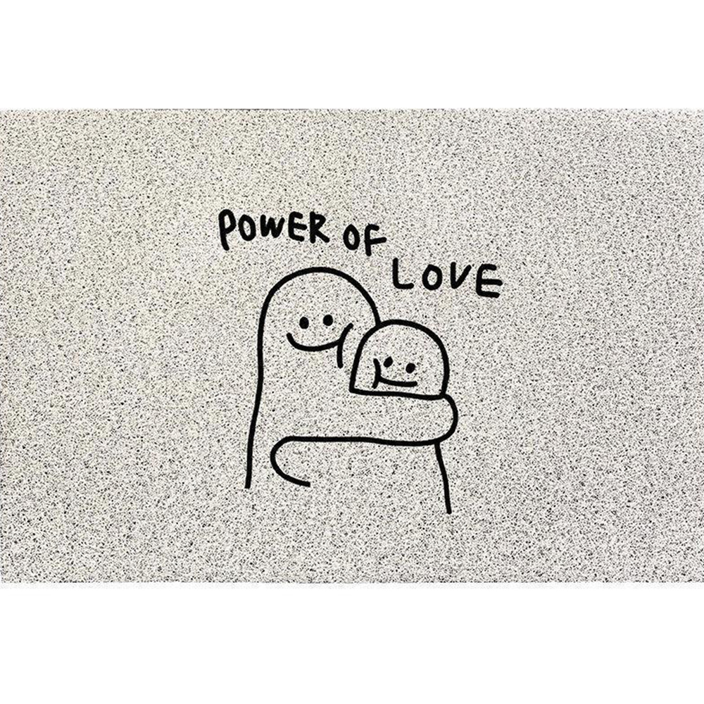 논슬립 귀여운 현관코일매트 Power of love 소형 출입구 출입문 바닥 패턴 현관매트
