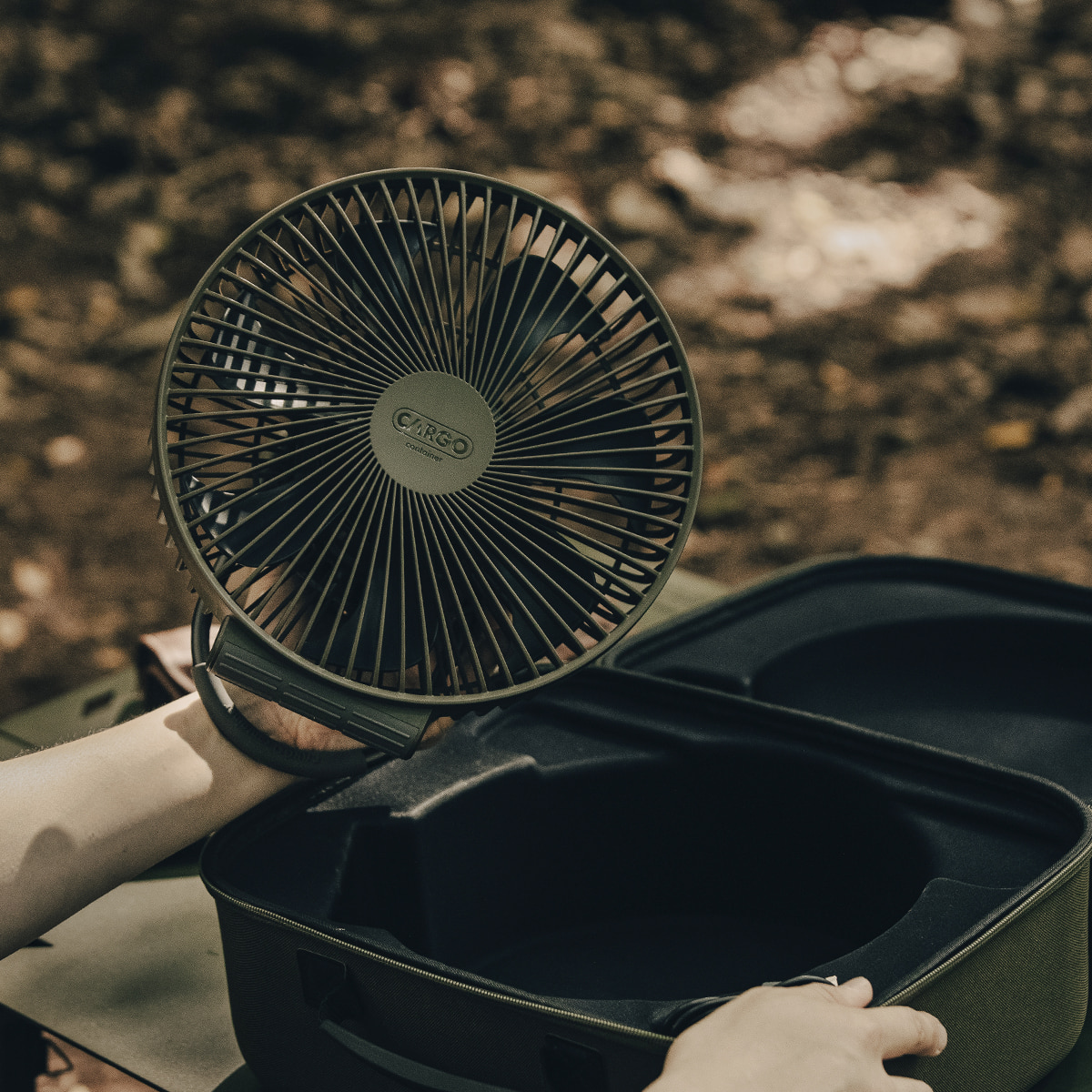 카고컨테이너 캠핑 선풍기 멀티팬 L 라지 캠핑용 무선 서큘레이터 카키 이미지 3