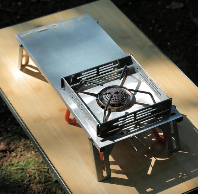 캠핑문 솔로 키친 소토 바람막이 차열 스텐 테이블 SK-310-CP