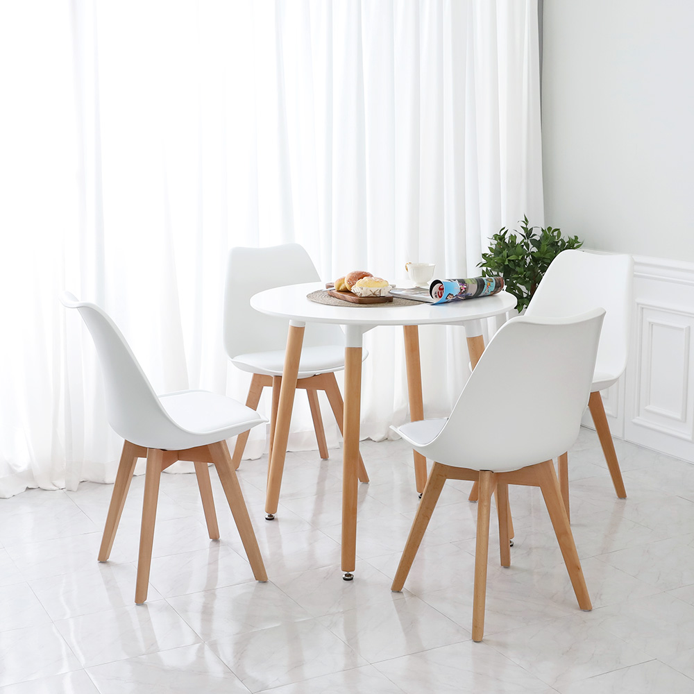 (식탁+의자 SET)템포 스퀘어 800 X 도도 화이트 사각 2인용 식탁 테이블 세트